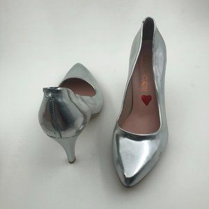 Handmade Silver Leather Stilettos - 9 Inch High Heels - Elegant & Unique